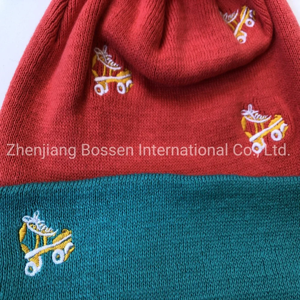 China Factory OEM Custom Logo Embroidered Outdoor Sports Ski Snowboard Acrylic Beanie Bobble Hat