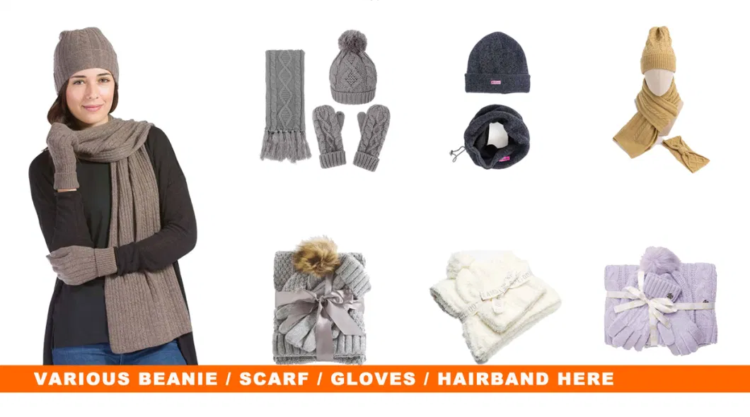 Unisex Women Oetmeal Beanie Scarf Winter Sets Warmer Chunky Thicken Hat Cap Neckgaiter Oversize Bobble Knit Snood POM Hat Bonnet