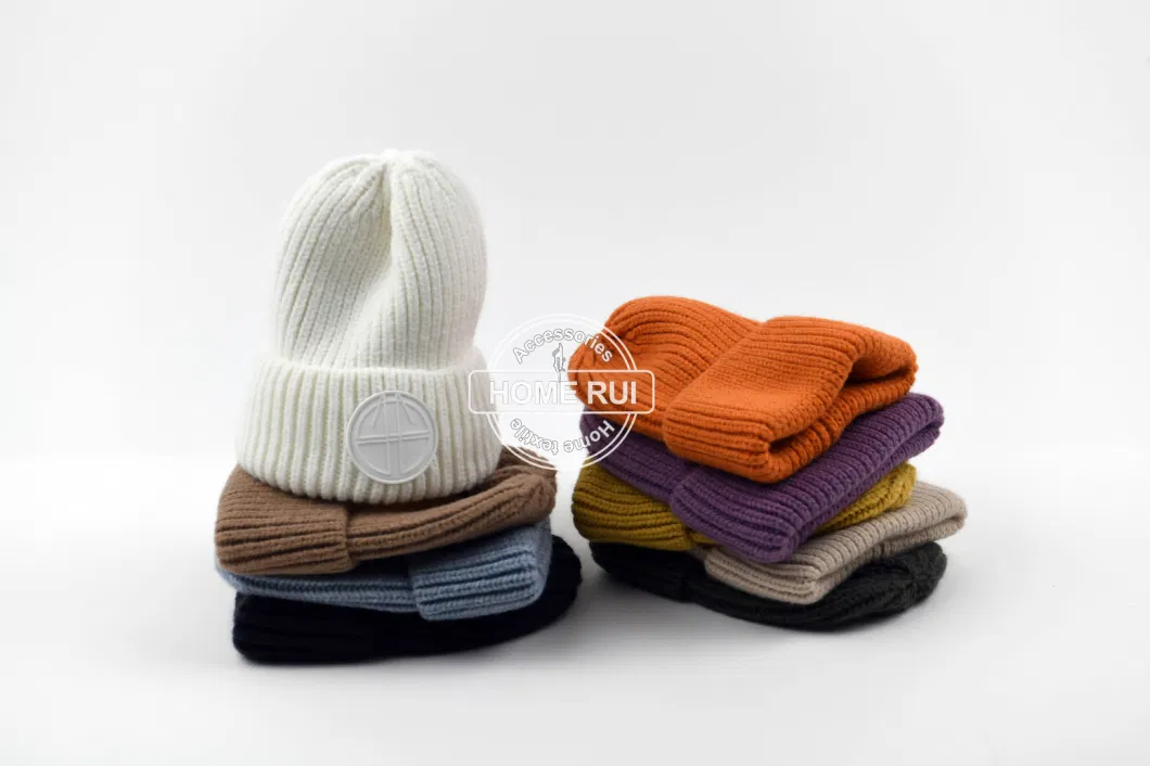 Chunky Winter Beanie Hats Fluffy Thick Ribbed Warm Knitted Manufacturer Custom Embroidery Logo 2023 Designer Skully