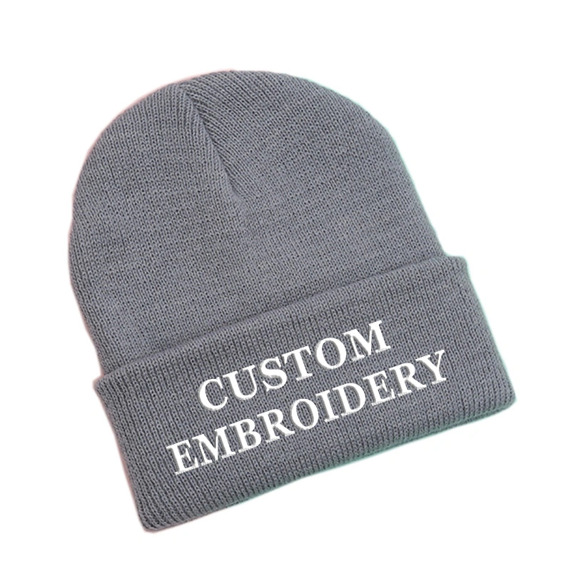OEM Wholesales China Suppliers Custom Logo Winter Soft High Quality Beanies Rabbit Fur Knitted Beanie Hats Warm Caps Cold Plain Hat Casual Fashion Daily Cap