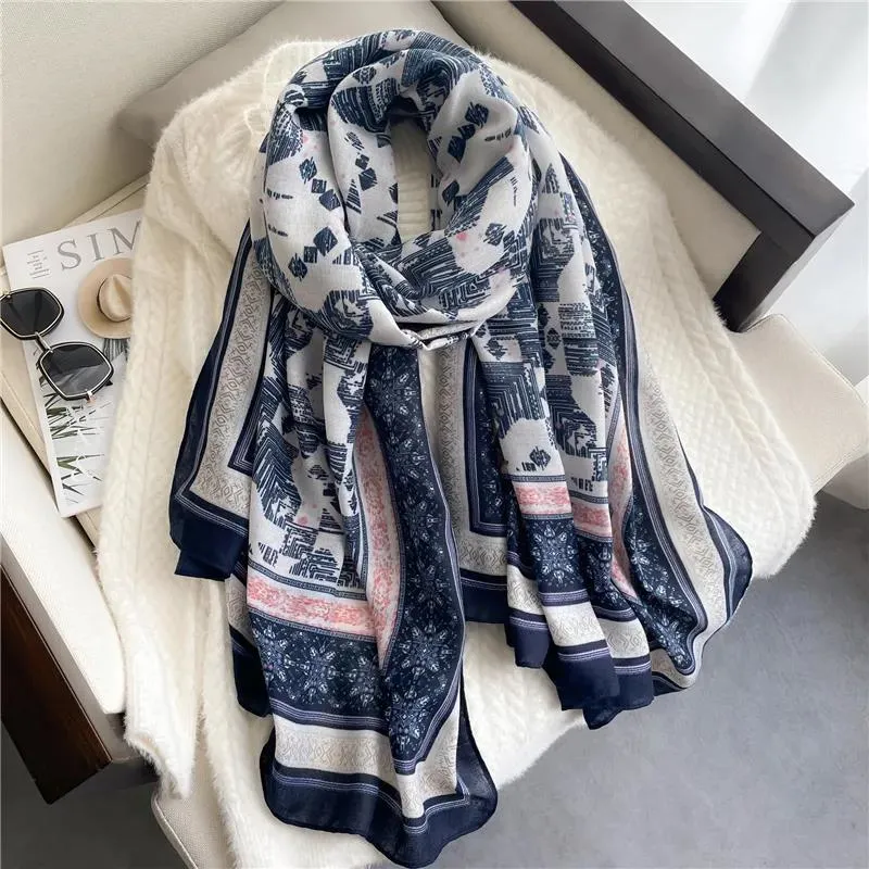 Luxury Brand 2024 Women Headscarf Cotton Linen Winter Hijab Scarf