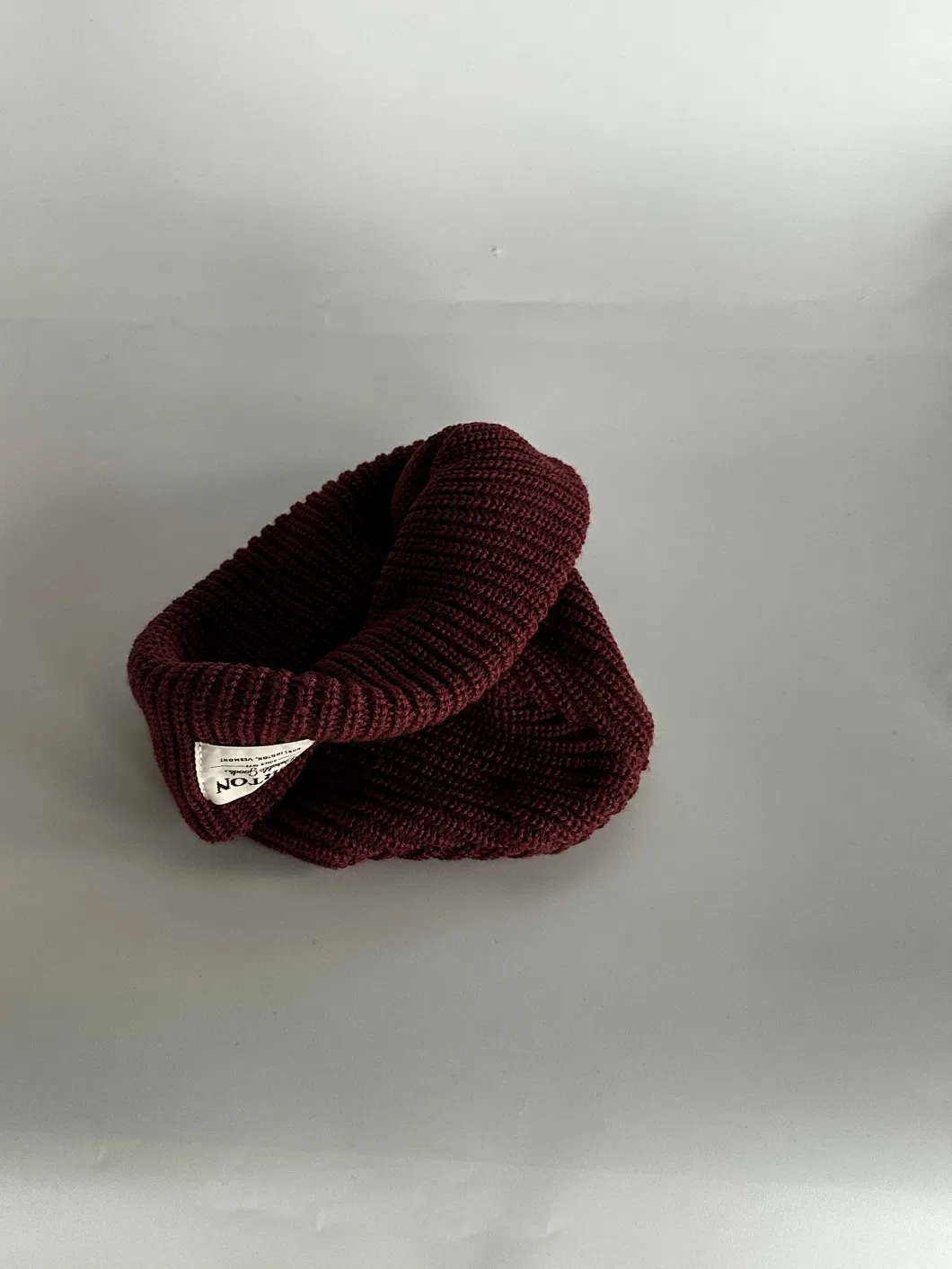 Hold Plus Winter Series Scarves Wine Red Wool Warp Knitting Warm Keeping Scarf