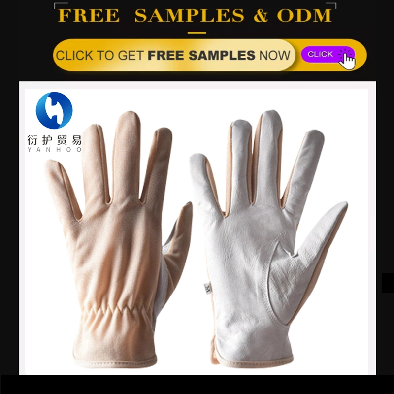 High-Quality Winter Warm Driver Goatskin Leather Work Gloves with Wool Lining