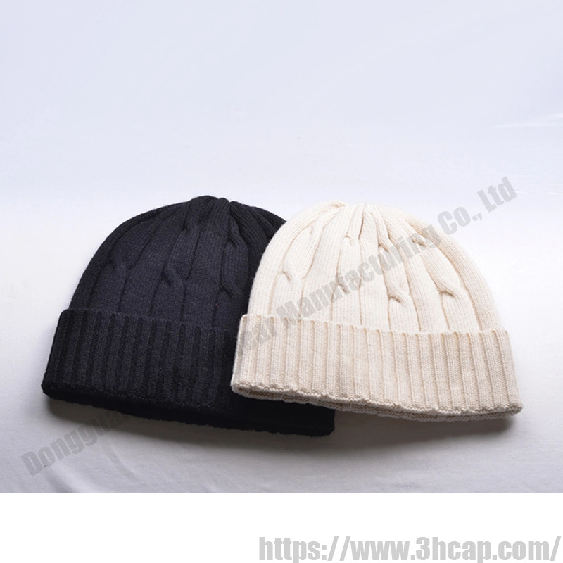 3hcap OEM High Quality Plain Winter Knitted Hats Custom Blank Warm Beanie
