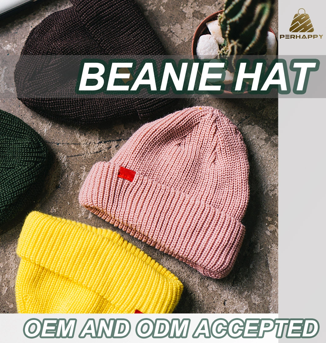 New Design Fashion Cuffed Unisex Winter Cap Knitted Beanie Hats