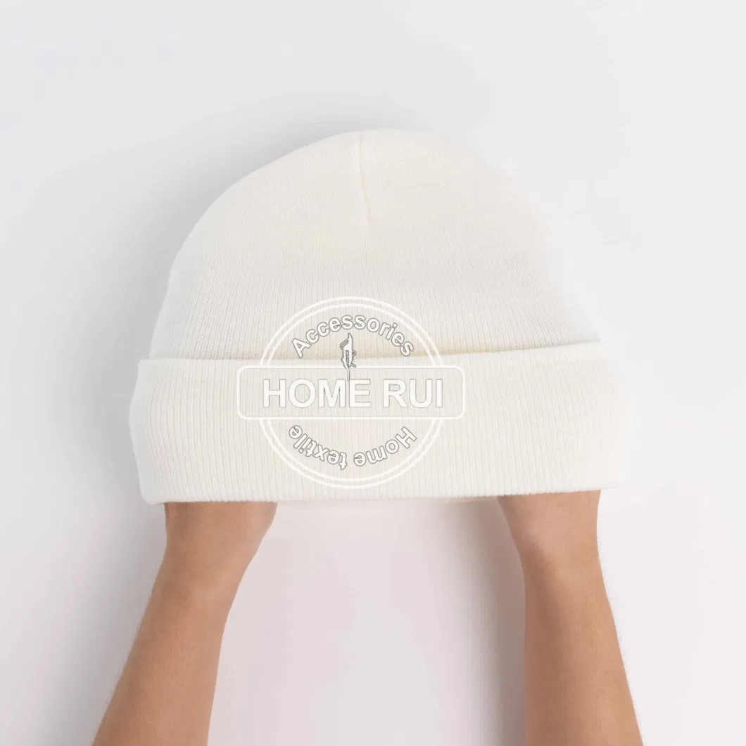 OEM Supplier Custom Adult Acrylic Jacquard Ribbed Low MOQ Fashion Winter Slouchy Beanie Hat Logo Tag POM POM