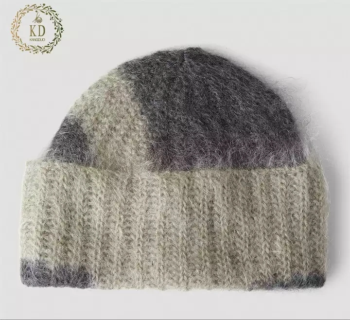 View Larger Imageadd to Comparesharekd Knitwear Manufacture Custom Jacquard Logo Knit Winter Color Block Stripe Fluffy Mohair Beanie