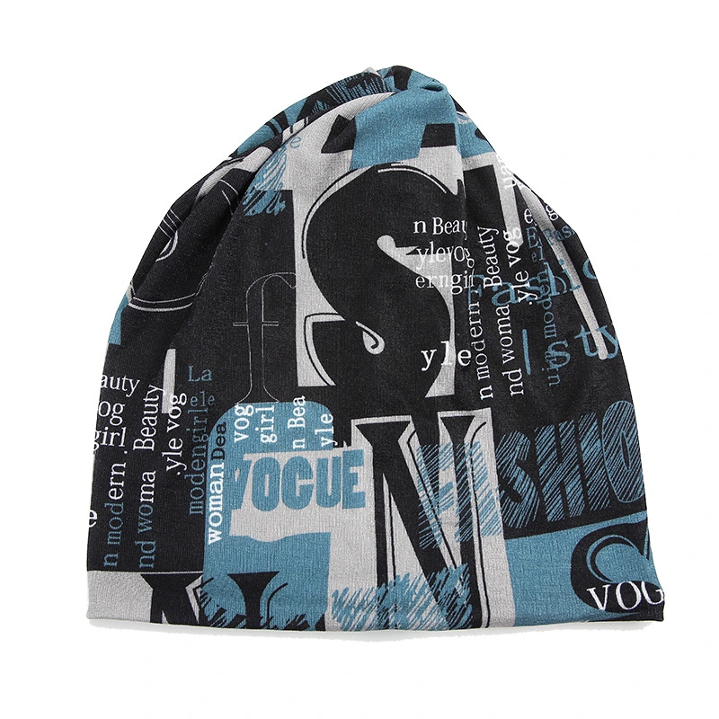 Hat Lady Spring and Autumn Thin Style Hollow Outdoor Cycling Scarf Hat Breathable Print Bib Dual Use Pile Pile Baotou Hat