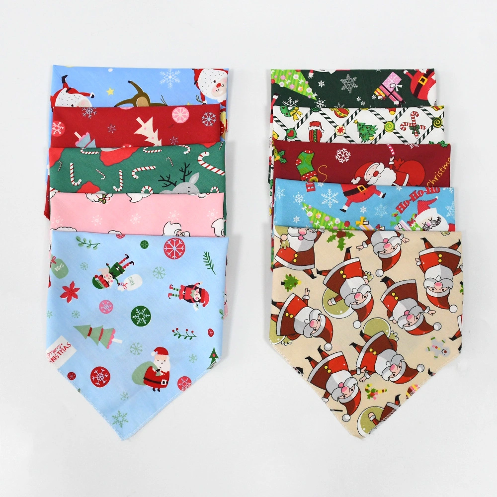 Customized Digital Printing Festive Christmas Collar Scarf for Dogs and Cats