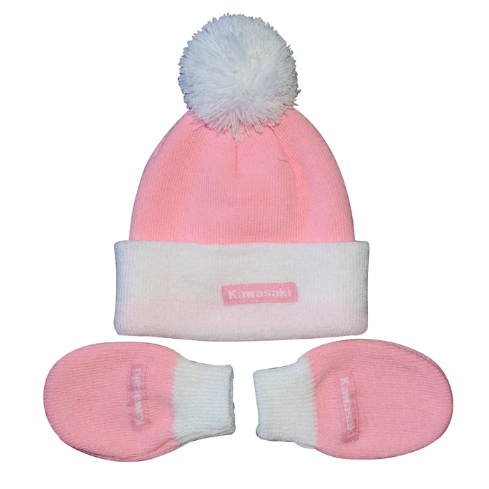 Acrylic POM Polar Fleece Lining Glove Earflap Knited Beanie (TMK8381)