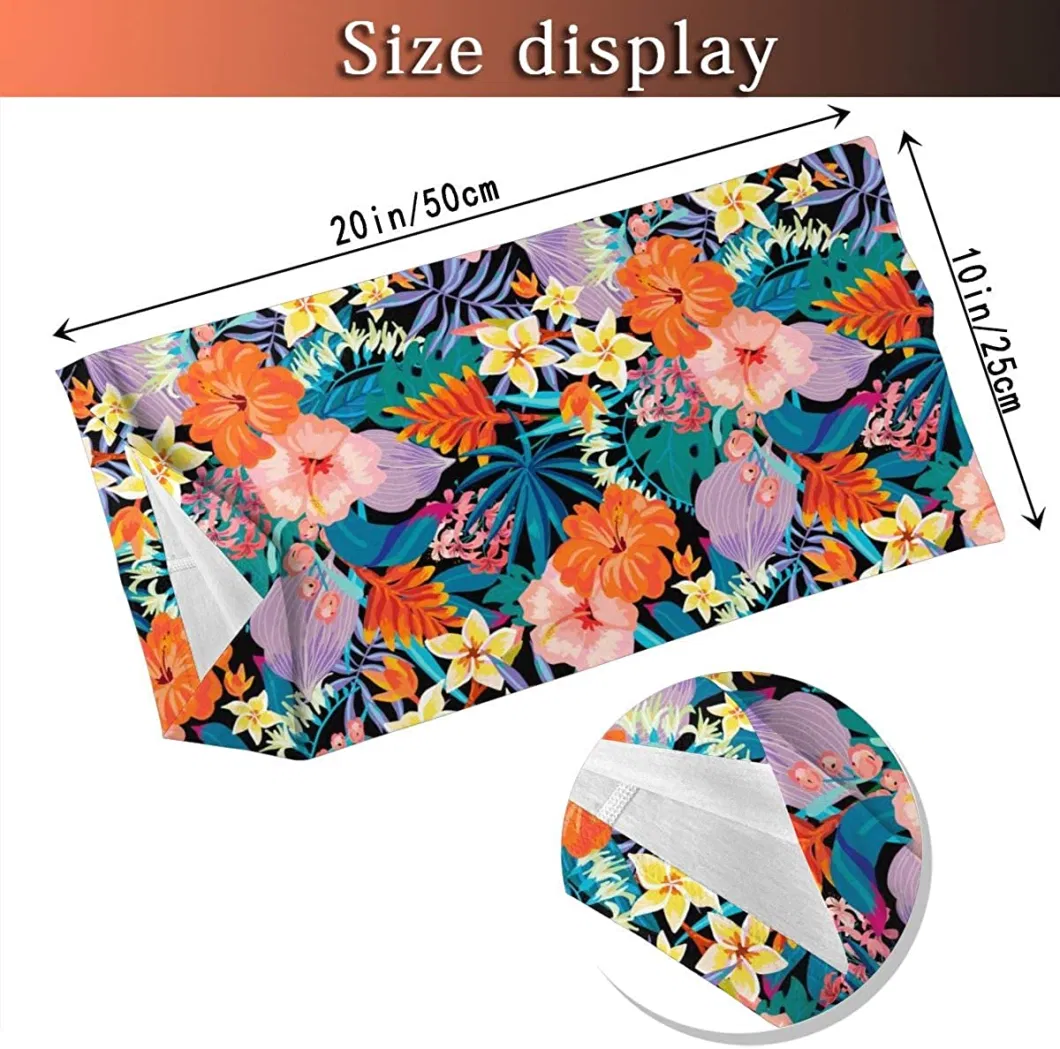 Hawaiian Flowers Printing Unisex Skin-Friendly 100% Polyester Microfiber Daily Seamless Tube Bandana