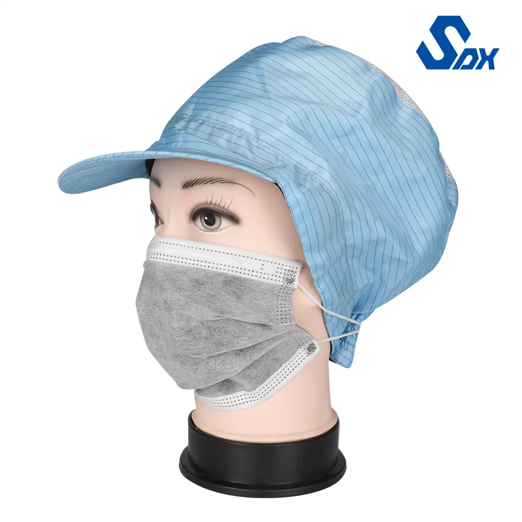 Antistatic Polyester ESD Cleanroom Hat Reusable Anti-Static Working Uniform Hat