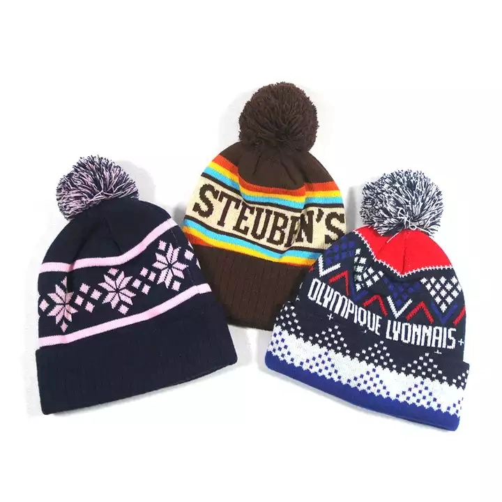 Custom Logo Knit Woolen Women Caps Winter Christmas Acrylic Mens Hats Wool Beanie Hat Knitted Beanie Hats