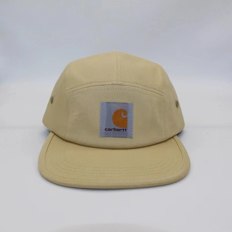 Wholesale Unstructured Flat Brim Anti Solid Color Hat Custom Logo Camping Hat 5 Panel Hats