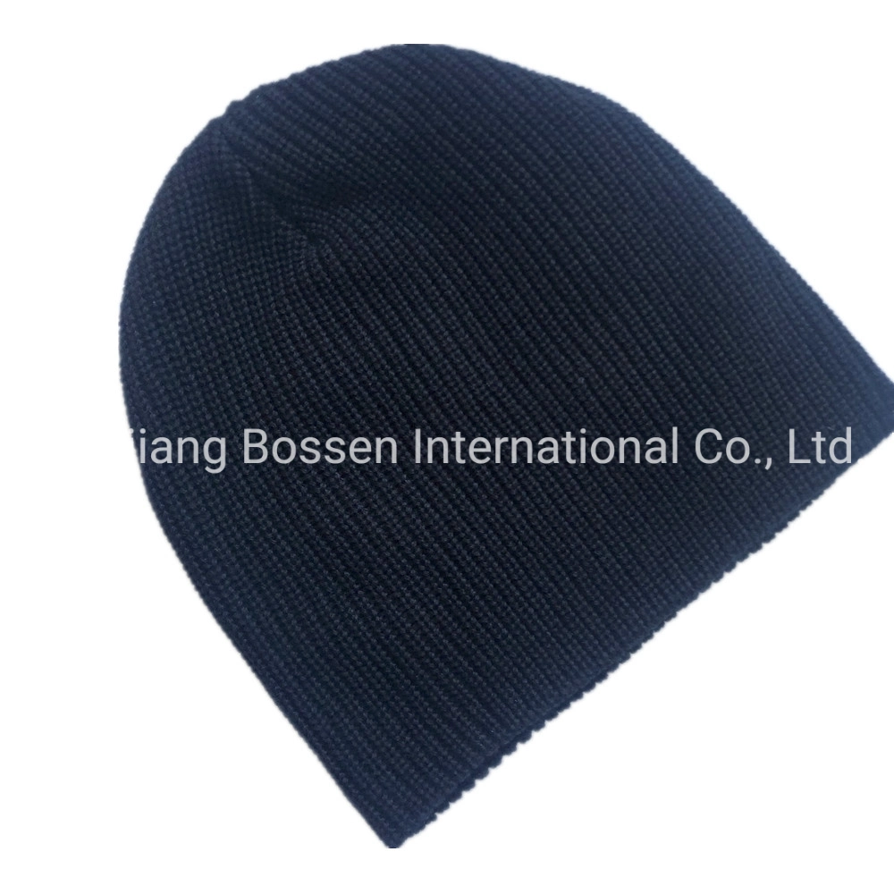 China Factory OEM Custom Solid Color 100% Cotton Pink Winter Warm Knit Sport Hat Beanie