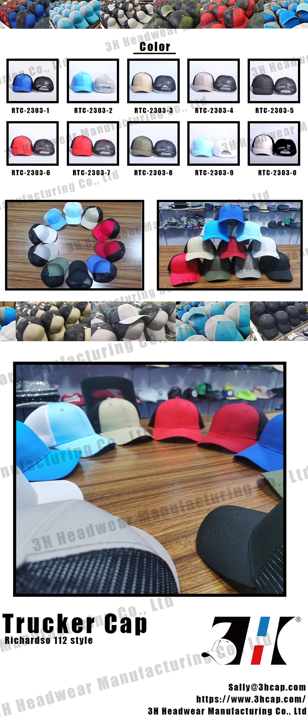 Wholesale Embroidery Patch Mesh Baseball Gorras Custom Logo Richardson 112 Trucker Caps Hats