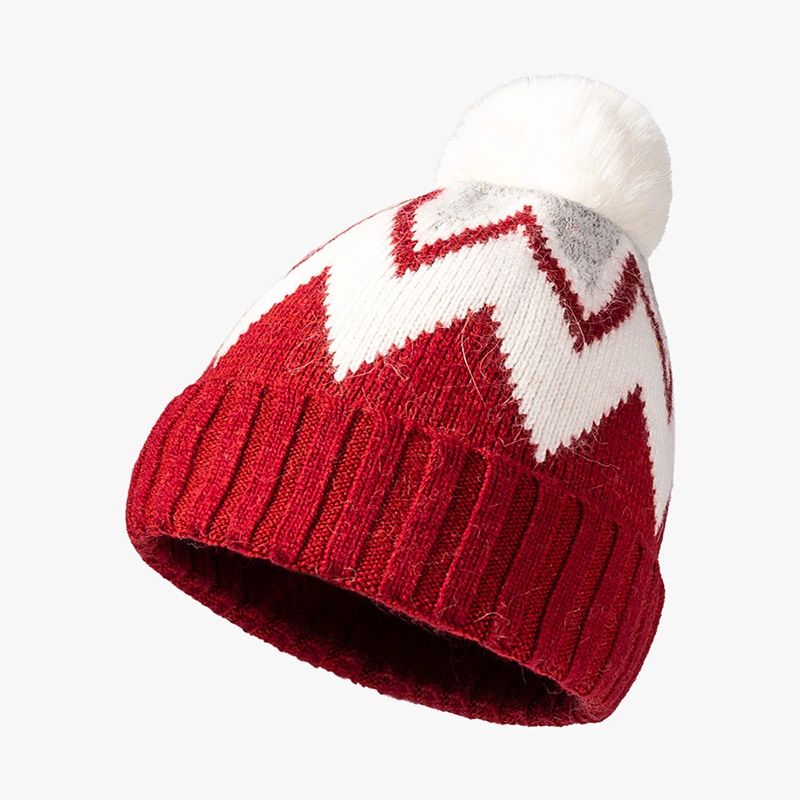 New Style Autumn and Winter Mohair Blended Knitted Cap Outdoor Thickened Warm Knitted Hat Men and Women