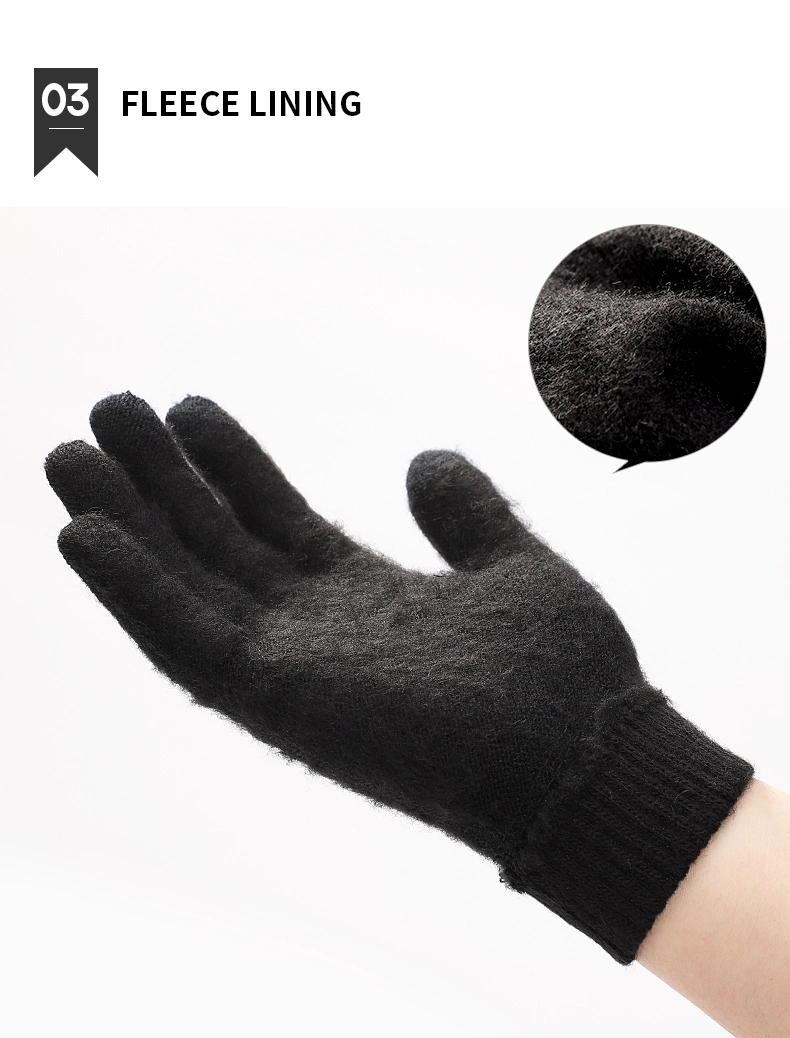 Custom Winter Knitted Gloves Unisex Warm Riding Gloves Touch Screen