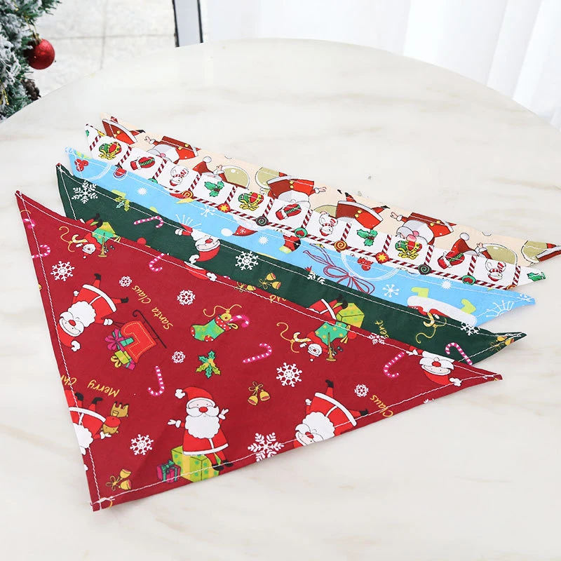 Xmas Decoration Pet Clothing Accessories Dog Bandana Triangle Scarf