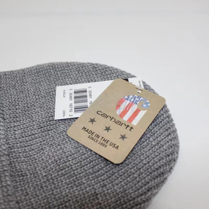 Soft Warn Leather Label Knit Cuffed Solid Beanie Hat