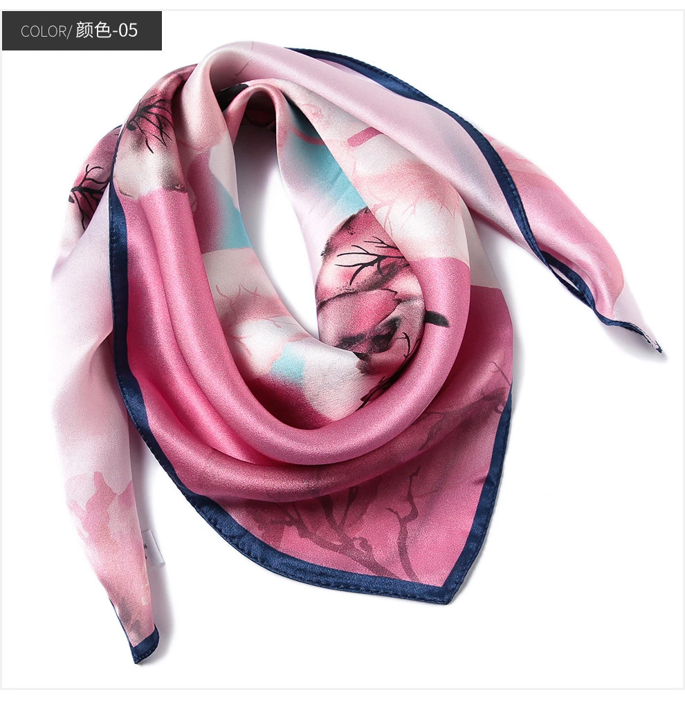 Factory Customer Designs Square Pure Silk Fashion Women&prime;s Scarf