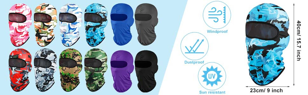 Wholesale Custom Sports Cap Skiing Cycling 1 Hole Full Face Embroidery Ski Mask Balaclava