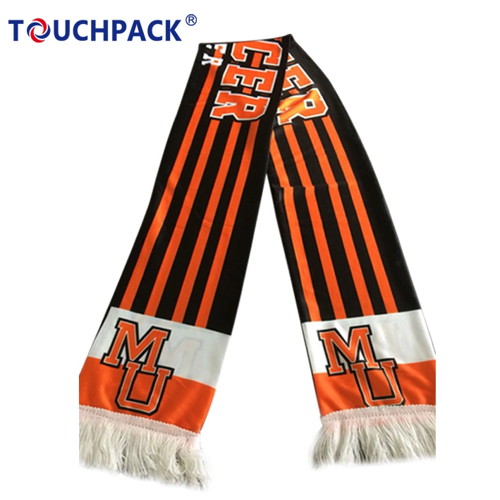 Custom Long Fan Acrylic Scarf Jacquard Knitting Scarf for Sports Fans