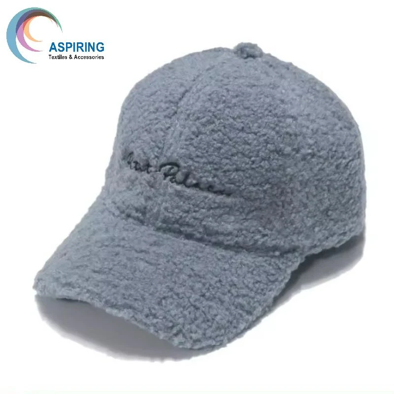 Winter Women Lamb Wool Plush Sherpa Warm Thickened Teddy Baseball Cap Outdoor