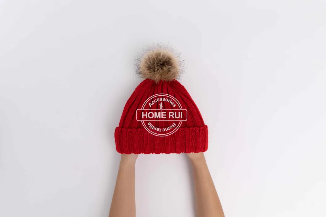 Low MOQ Soft Winter Red Christmas Blank Embroidery Acrylic Thermal Chunky Custom Logo Knitted Beanies Hats