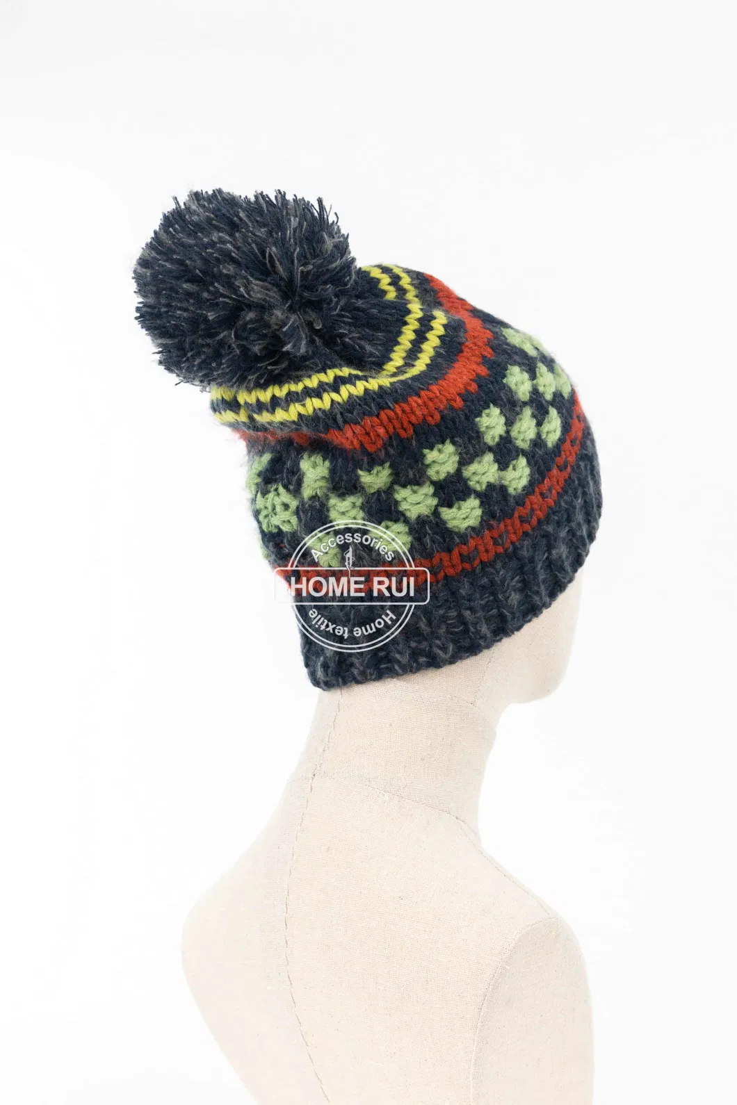 Winter Slouchy Snow Fleece Textured Fair Slouchy Geometric Grids Skullcap Tweed Corkscrew Windproof Bummel Floppy Skull Ski Cap Hat Beret Beanie