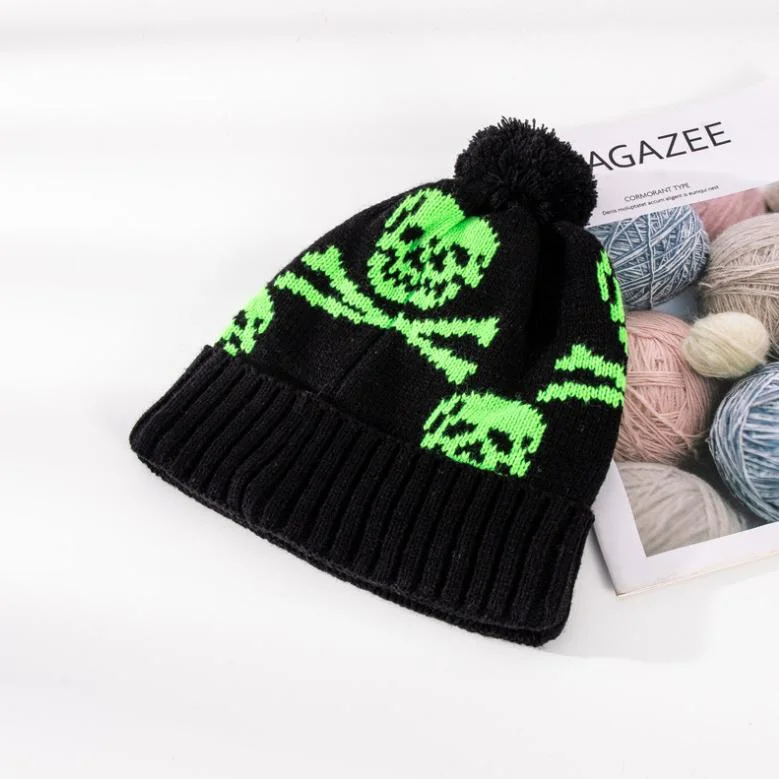 High Quality Promotional Acrylic Jacquard Embroidery Logo POM POM Beanie