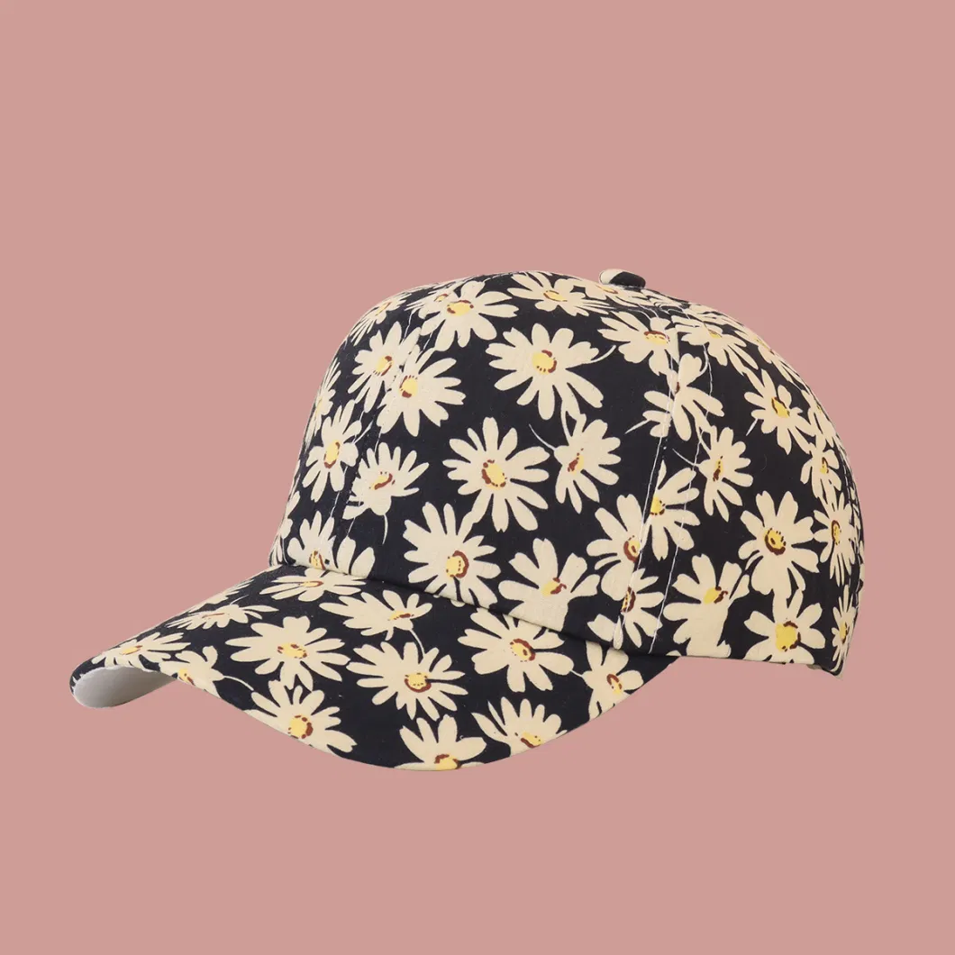 Autumn/Winter Adult Baseball Cap Cute Printed Floral Pattern Logo Fashion Baseball Cap Custom Baseball Cap