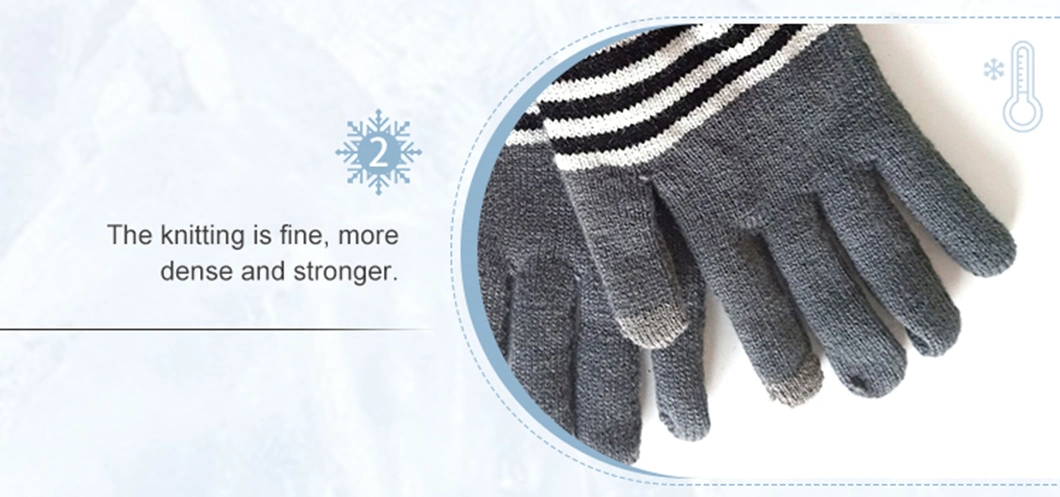 Factory Direct Selling Oekotex Certified Touch Smart Hand Acrylic Winter Gloves &amp; Mittens with Long Life