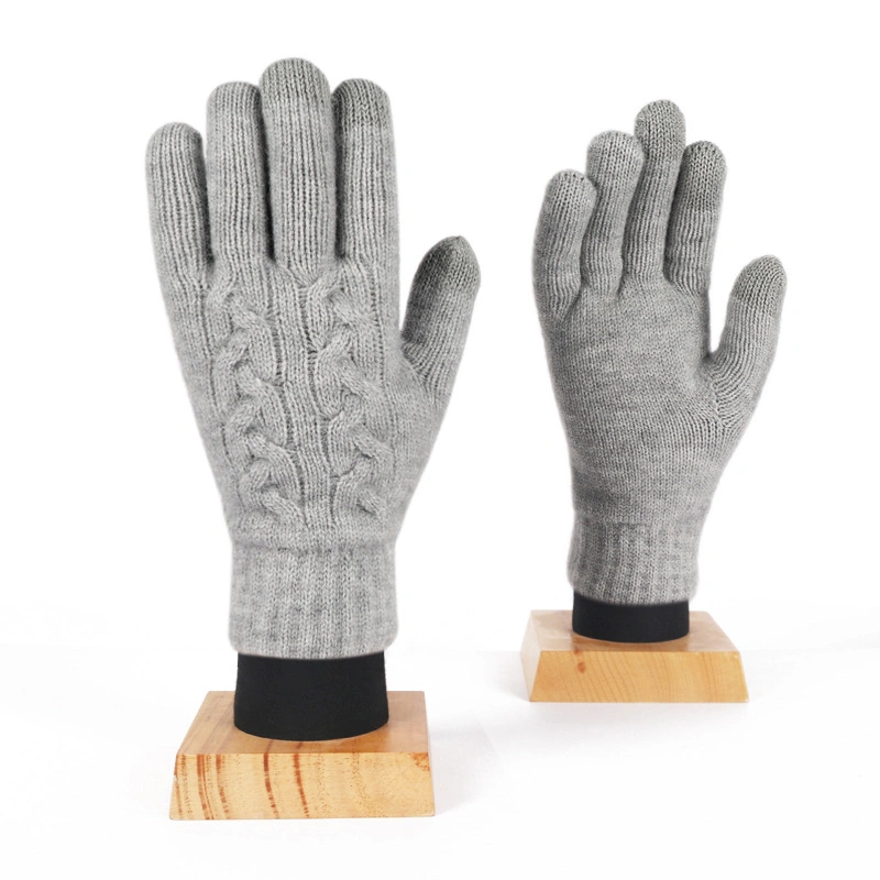 Women&prime; S Winter Warm Touch Screen Gloves Cable Knit Thermal Soft Fleece Gloves for Women