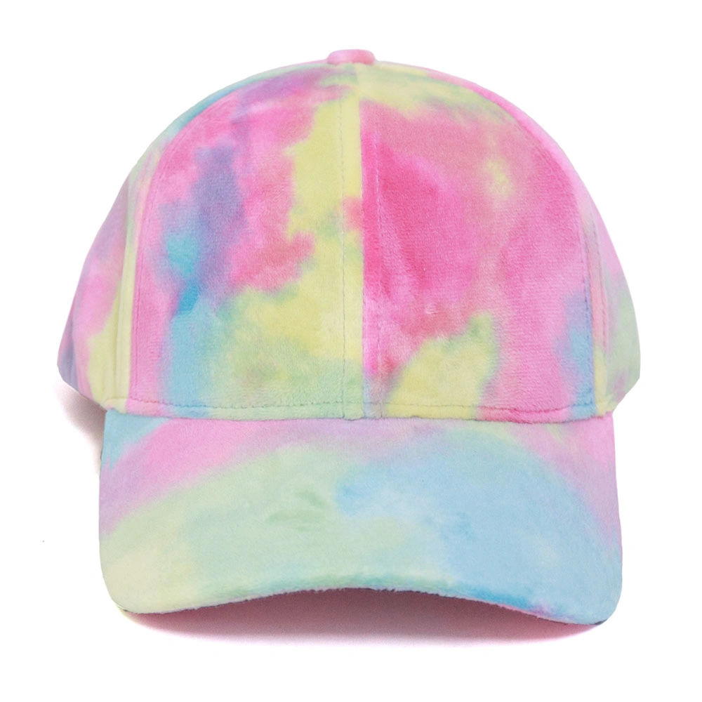 The 6-Panel Baseball Cap Made of Polar Fleece Tie-Dye Fabric Is Beautiful and Stylish