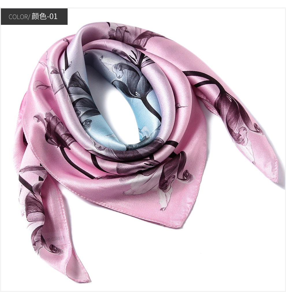 Factory Customer Designs Square Pure Silk Fashion Women&prime;s Scarf