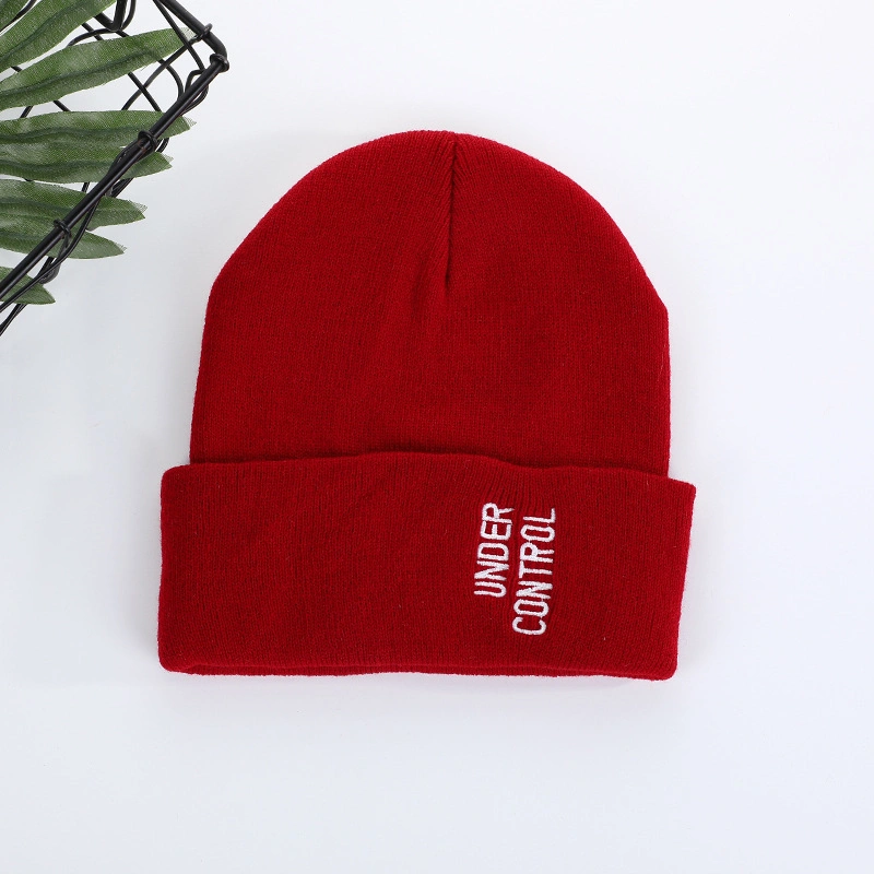 Wholesale 2022 Letter Embroidery Melon Skin Cap Cuffed Knitted Hat Men and Women Solid Color of The Acrylic Wool Hat Hip-Hop Beanie Hats