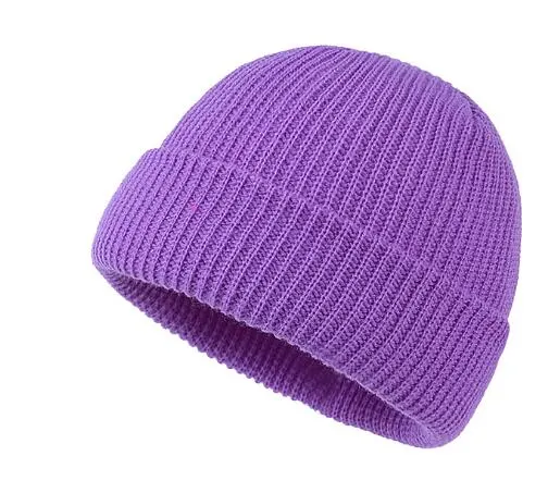 OEM Plain Knitted Beanie Cheap Wholesale Winter Outdoor Ski Black Classic Cuffed Beanie