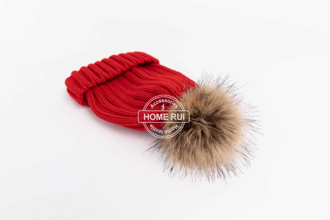 Low MOQ Soft Winter Red Christmas Blank Embroidery Acrylic Thermal Chunky Custom Logo Knitted Beanies Hats