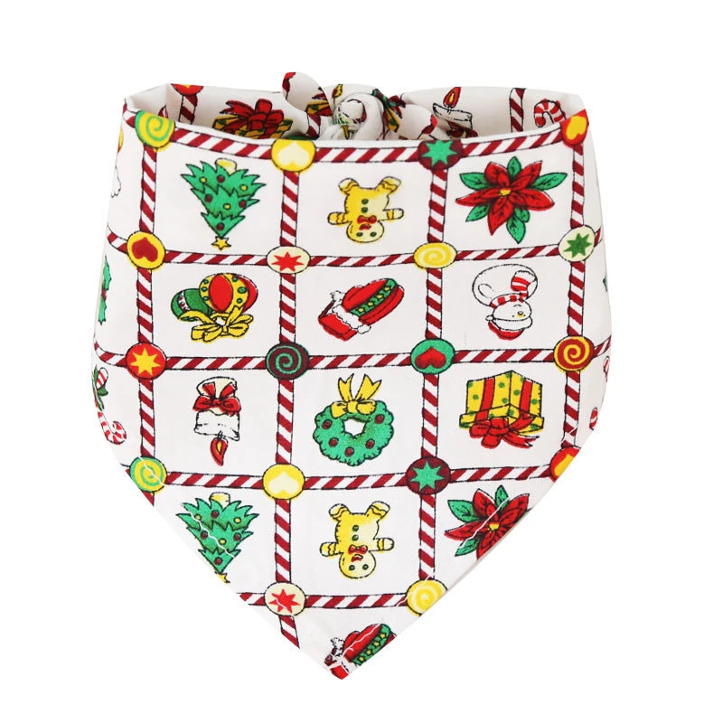 Xmas Decoration Pet Clothing Accessories Dog Bandana Triangle Scarf