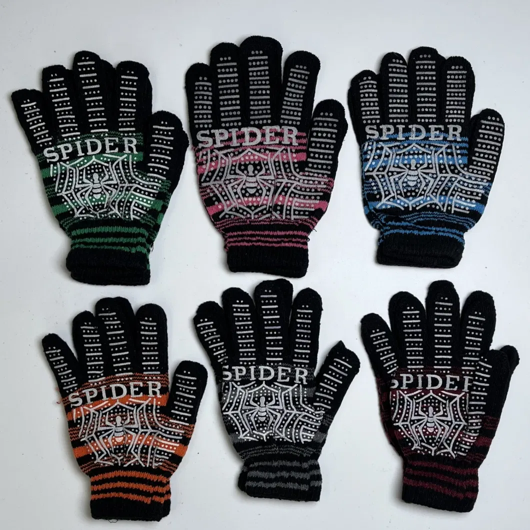 Spider Print Gripper Anti Slip Winter Magic Gloves Knit at Cheap Low Price