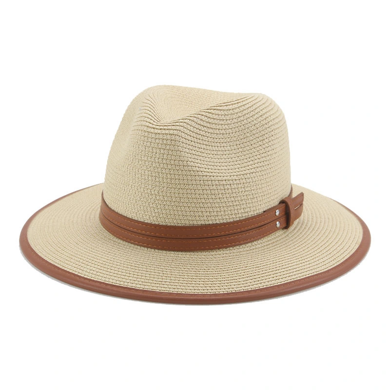 Wholesale Spring Summer Korean Wrapped Paper Straw Beach Cap Lady Designer British Fashion Sun Hat