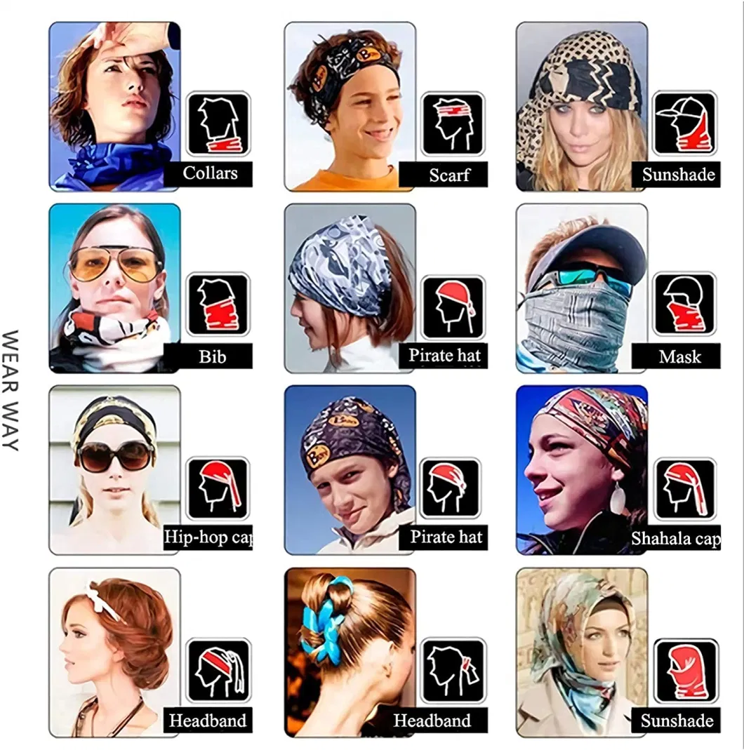 Wholesale 100% Polyester Microfiber Full Coverage Protection Outdoor Seamless Tube Bandana