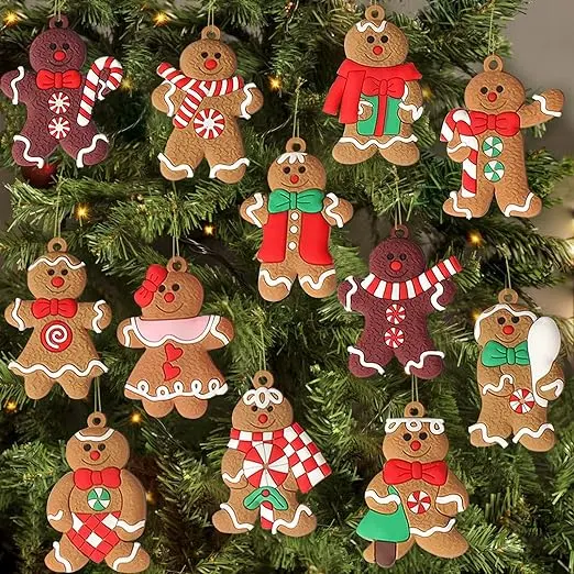 Gingerbread Man Ornaments for Christmas Tree Decoration