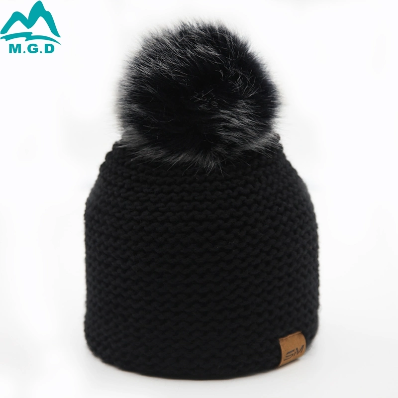 Custom Fashion Women Thick Slouchy Snow Winter Pompom Beanie