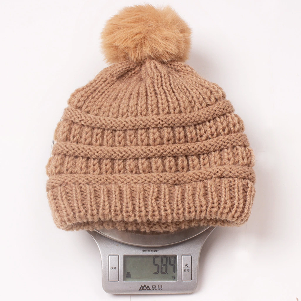 New Baby Wild Children&prime;s Ball Warm Wool Hats Hair Scarf Hair Ornament Decoration Warm Cute Knitted Hat