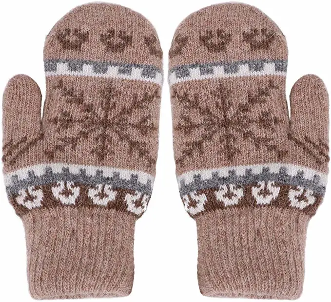 Mens Womens Winter Crochet Gloves Jacquard Patterns Warm Comfortable Knitted Mittens Without Fingers