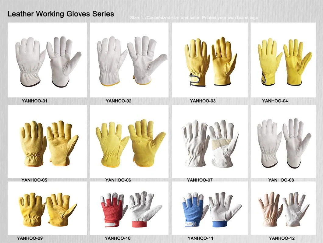 Labour Cheap Protective Safety Cow Leather Gloves for Winter Construction Leather Work Gloves