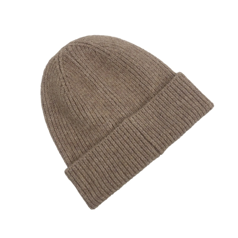 High Quality Black Recycled-Polyester Warm Custom Hats Winter Causal Hat Wholesale Beanie