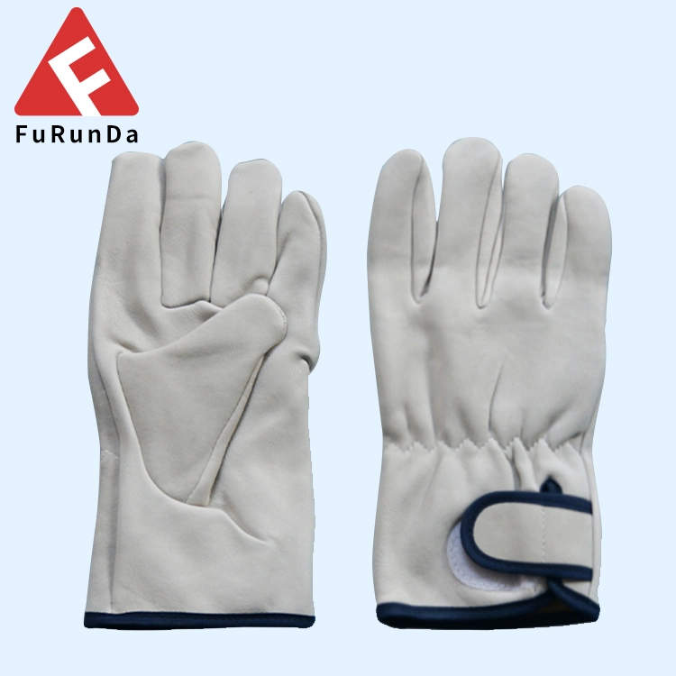 Winter Leather White Gloves for Driving Cycling Dress Leather with Soft Gloves